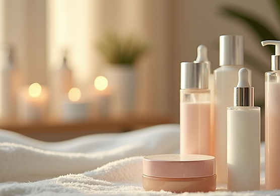 Premium skincare products background